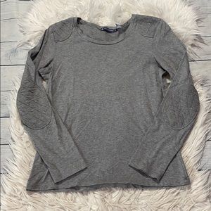 Petit Bateau Grey Elbow Pad Long Sleeve Top sz M